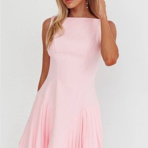 JAUS Ophelia Mini Dress Pink Ruffle Dress NWT Small
